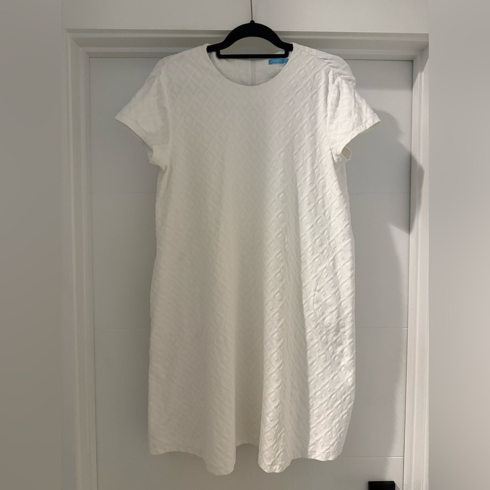 J. McLaughlin White Catalina Cloth Short Sleeve Dress